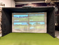 Parlour 16H golf enclosure with launch monitor bracket installed
