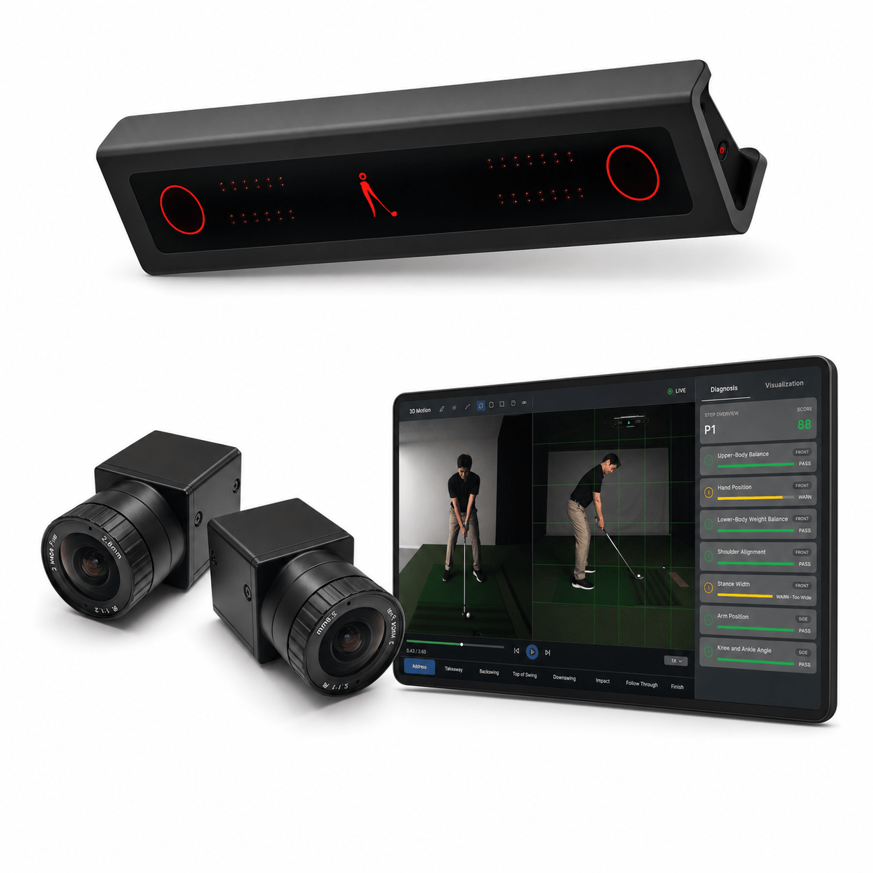 VTrack Overhead Launch Monitor + Swing EZ AI Combo Package - Elite Sim Golf