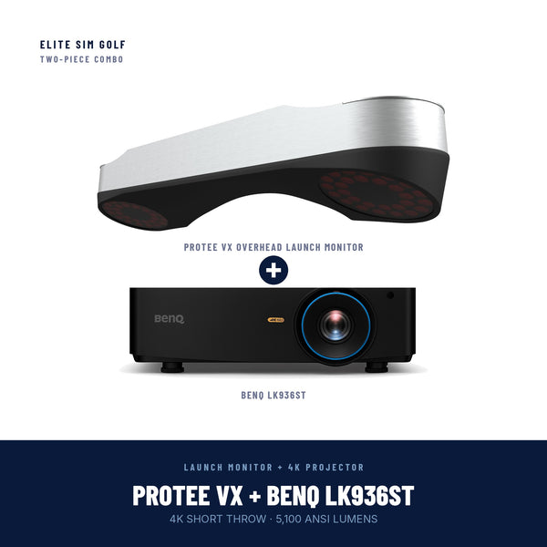 ProTee VX Overhead Launch Monitor + BenQ LK936ST 4K Projector combo, launch monitor and projector